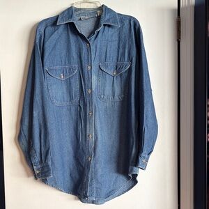 Classic Denim Button-Up Shirt - Blue